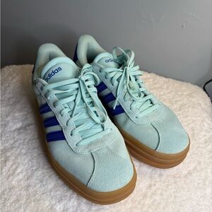Adidas Aqua and Royal Blue Sneakers